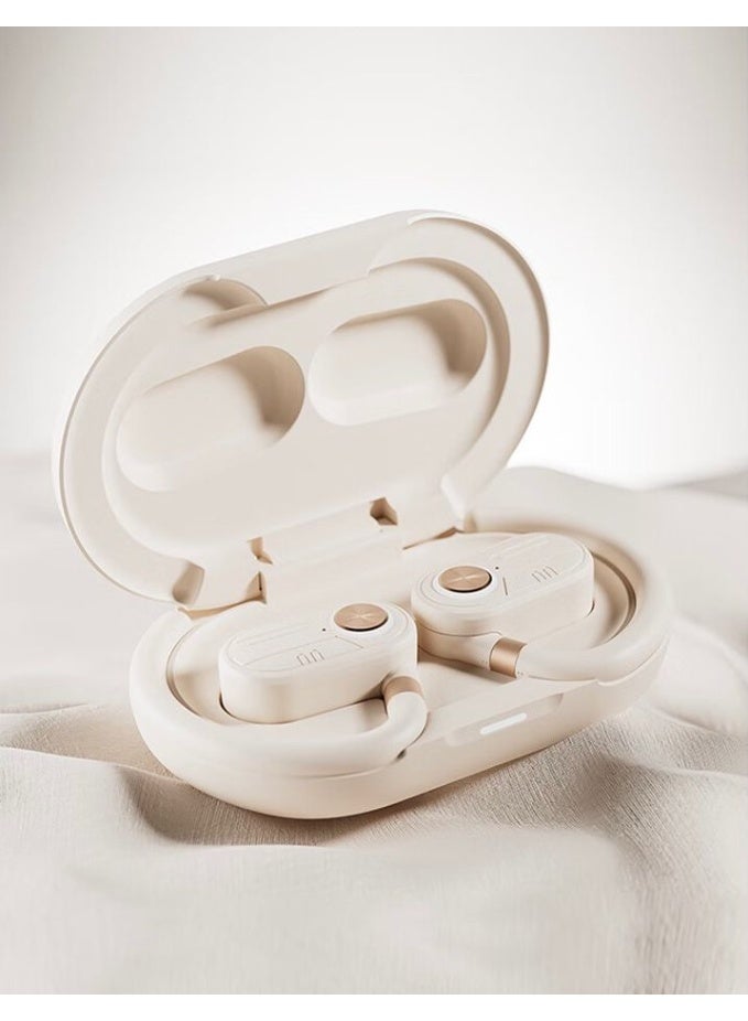 Genaric EA390 Stylish Wireless Bluetooth Headphone Spin And Jump For Unlimited Comfort Ultra Low Latency For Gaming With Touch Control (ivory) - Image 1